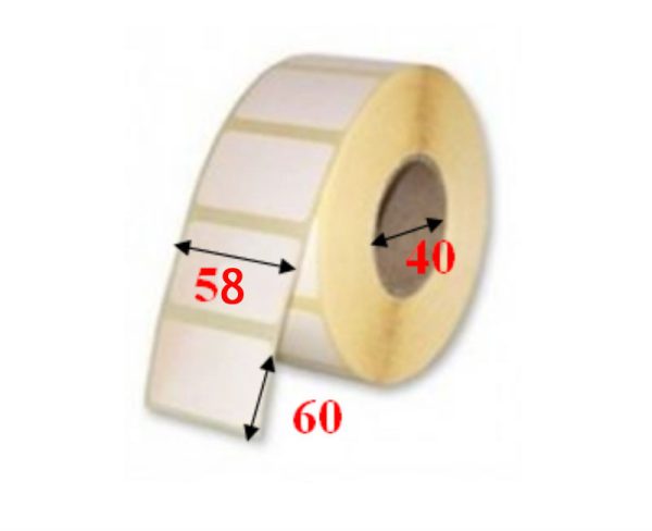 Photo d'un rouleau d'étiquettes avec dimensions