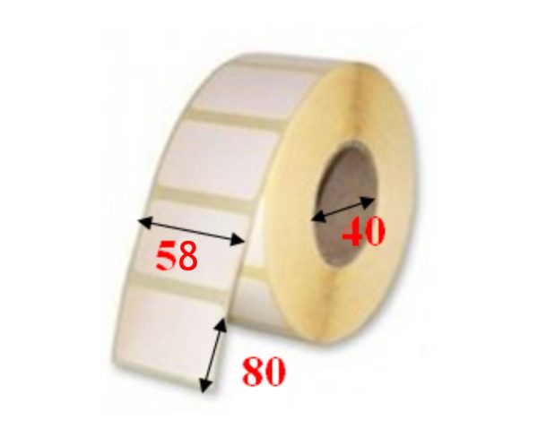 Photo d'un rouleau d'étiquettes avec dimensions